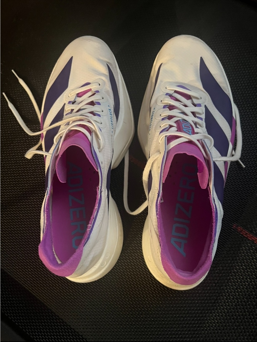 Women's Adidas Adios Pro 4 White and Purple Running Shoes